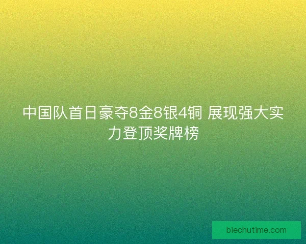中国队首日豪夺8金8银4铜 展现强大实力登顶奖牌榜